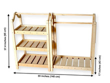 Load image into Gallery viewer, Montessori Wooden Wardrobe Set: Ideal Child Clothing Organizer
