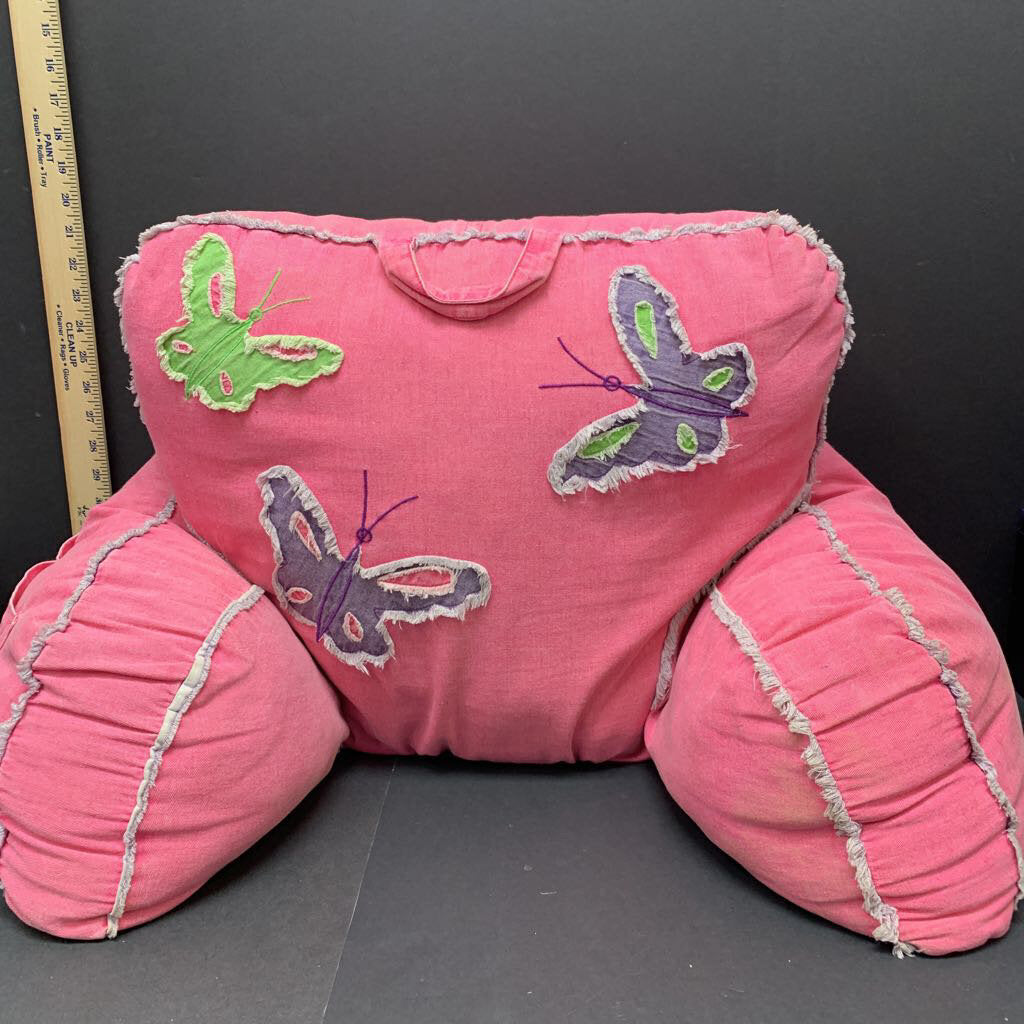 Back rest pillow w/butterflies