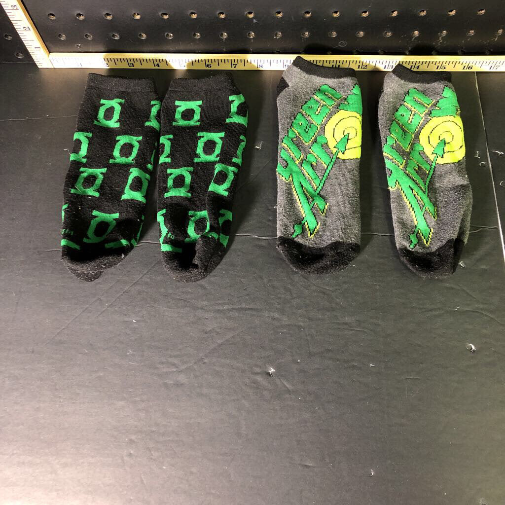 2 pk Green Lantern & Green Arrow socks