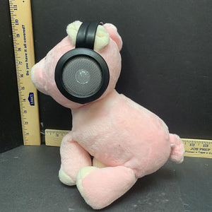 Stuffed Pig w/ Headphones Speaker
