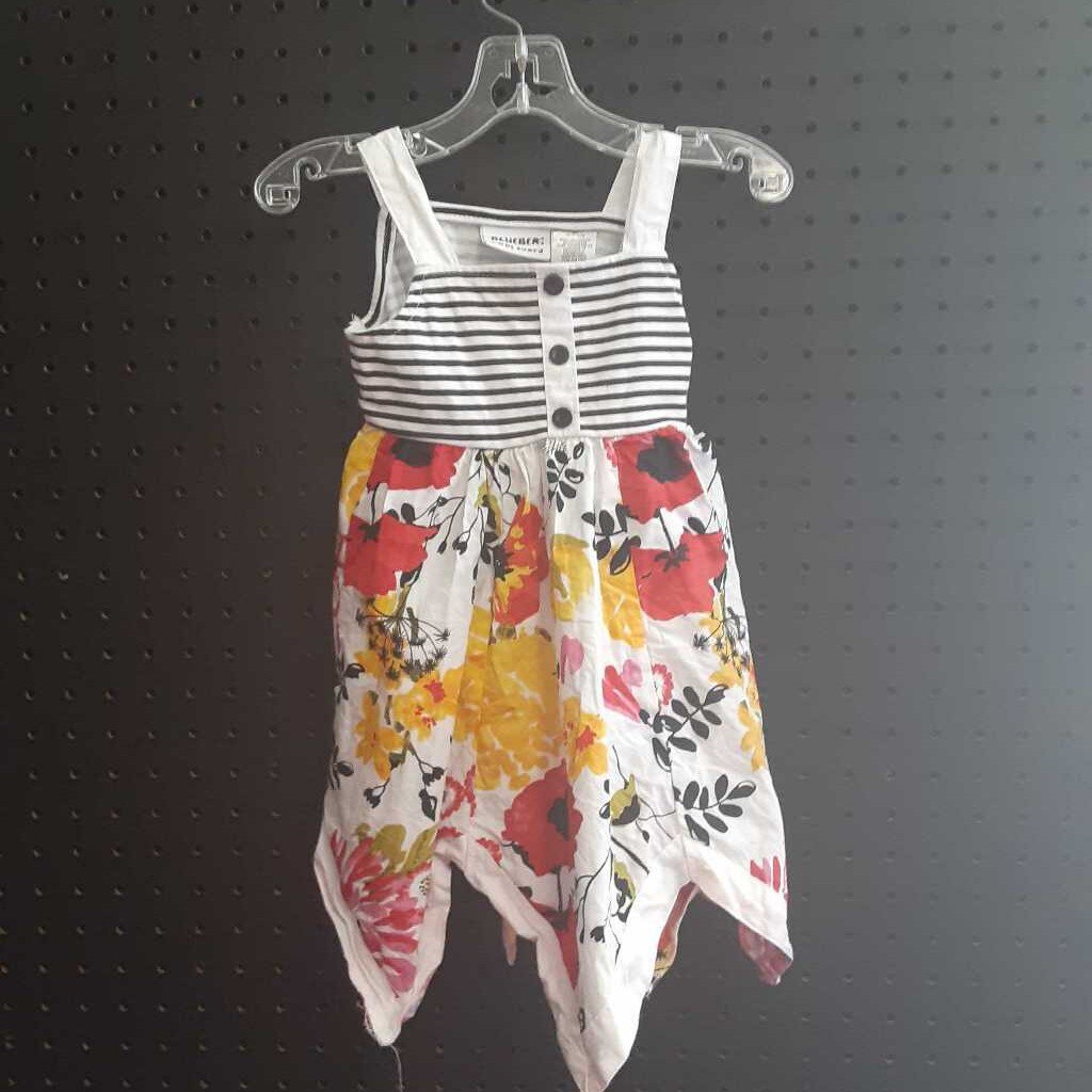 sleeveless&striped floral dress