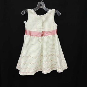 sleeveless striped dress w rose buds and belt