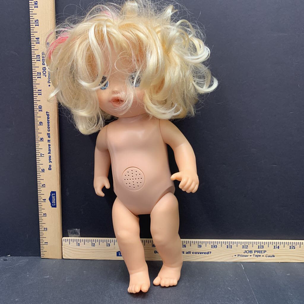 blonde naked talking baby doll