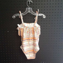 Load image into Gallery viewer, Aztec patterned fringe swimsuit
