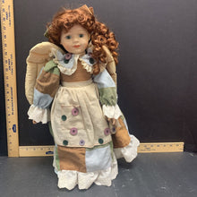 Load image into Gallery viewer, collectible Porcelain doll-angel w/ brown curls
