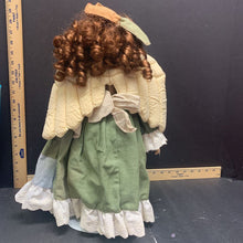 Load image into Gallery viewer, collectible Porcelain doll-angel w/ brown curls
