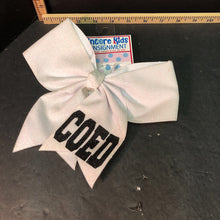 Load image into Gallery viewer, &quot;COED&quot; Sparkly cheerleading bow
