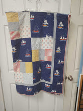Load image into Gallery viewer, Sailboat Reversible Quilt
