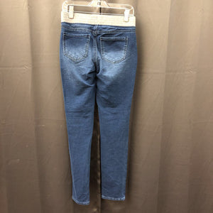 denim pants w/ stretch waistband
