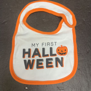 "My First Halloween" bib w pumpkin