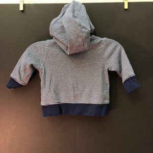 "Daddy's all-star tiny but mighty" hooded stripe zip sweatshirt w/pocket