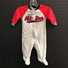 Load image into Gallery viewer, &quot;Daddy&#39;s all-star&quot;zip sleepwear w/feet
