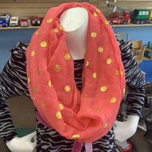 Load image into Gallery viewer, polka dots infinity scarf
