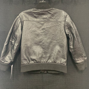 Leather zip jacket