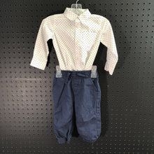 Load image into Gallery viewer, 2 pc polka dot button down shirt w/ pants
