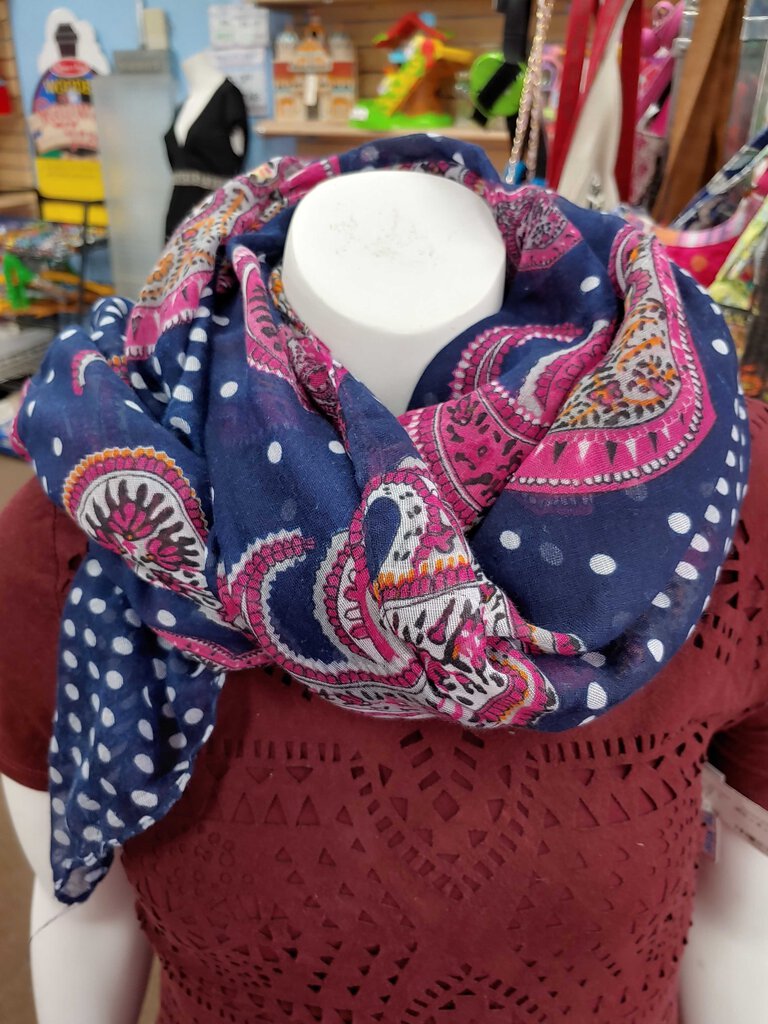 paisely& polka dot print scarf