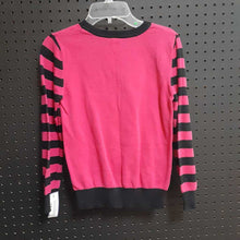 Load image into Gallery viewer, stripe sleeve reindeer sweater
