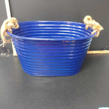 Load image into Gallery viewer, medium metal storage bucket w/rope handles
