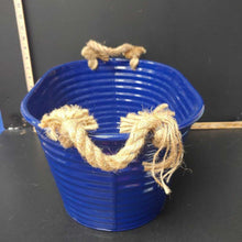 Load image into Gallery viewer, medium metal storage bucket w/rope handles
