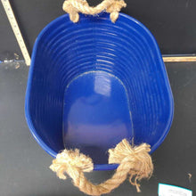 Load image into Gallery viewer, medium metal storage bucket w/rope handles
