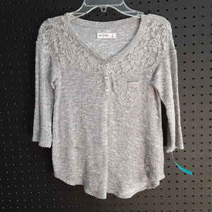 Knit half button top
