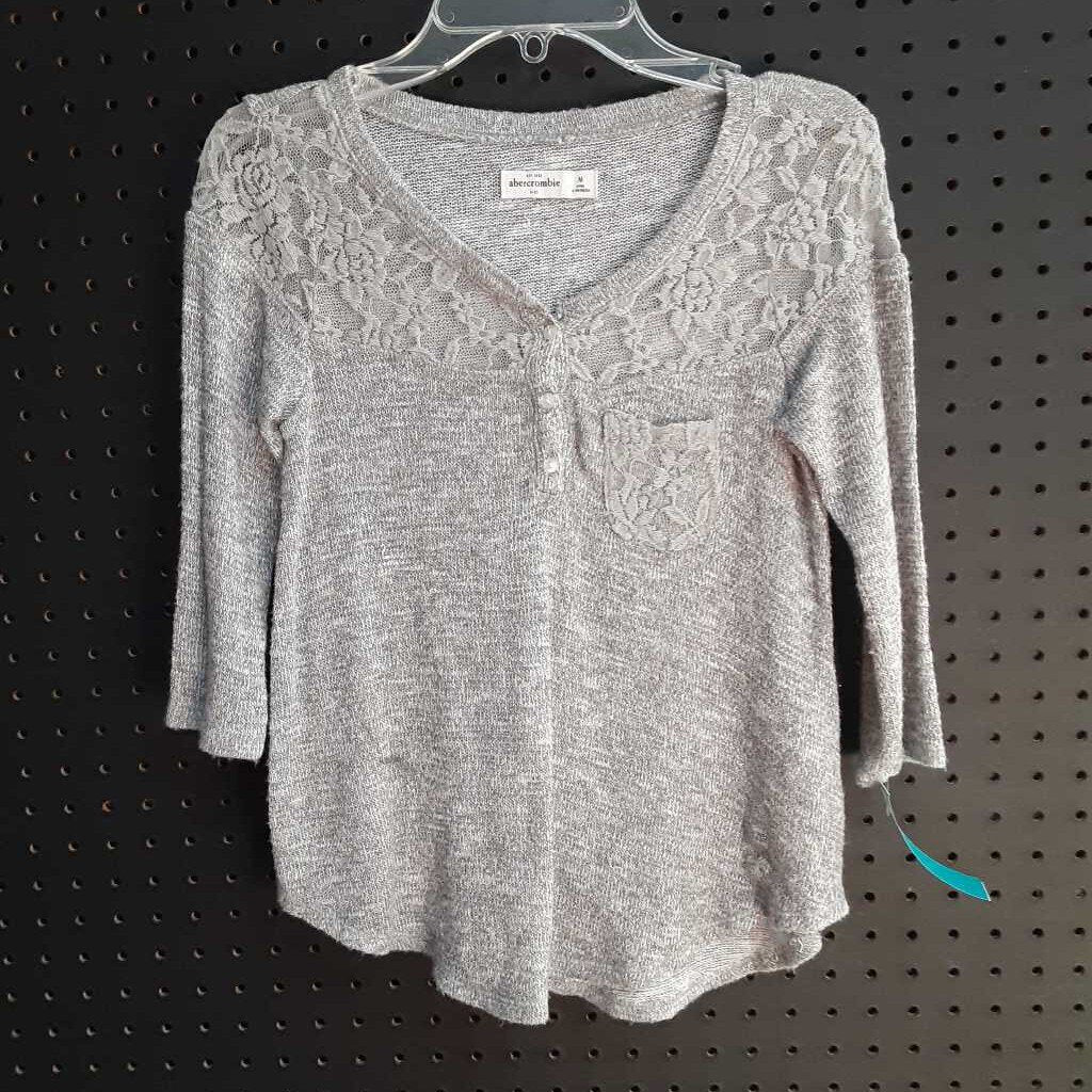 Knit half button top