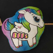 Load image into Gallery viewer, BFFs rainbow unicorn pillow
