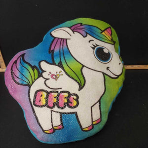 BFFs rainbow unicorn pillow