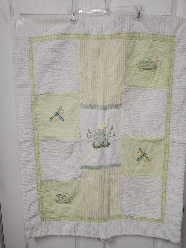 Turtle&frog crib blanket