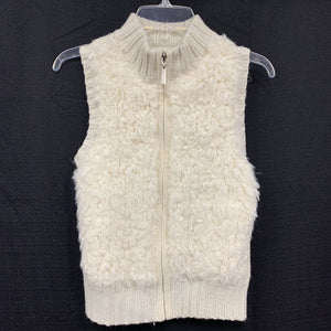 Faux fur zip up vest