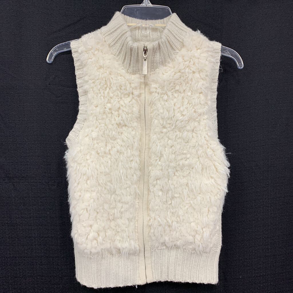 Faux fur zip up vest