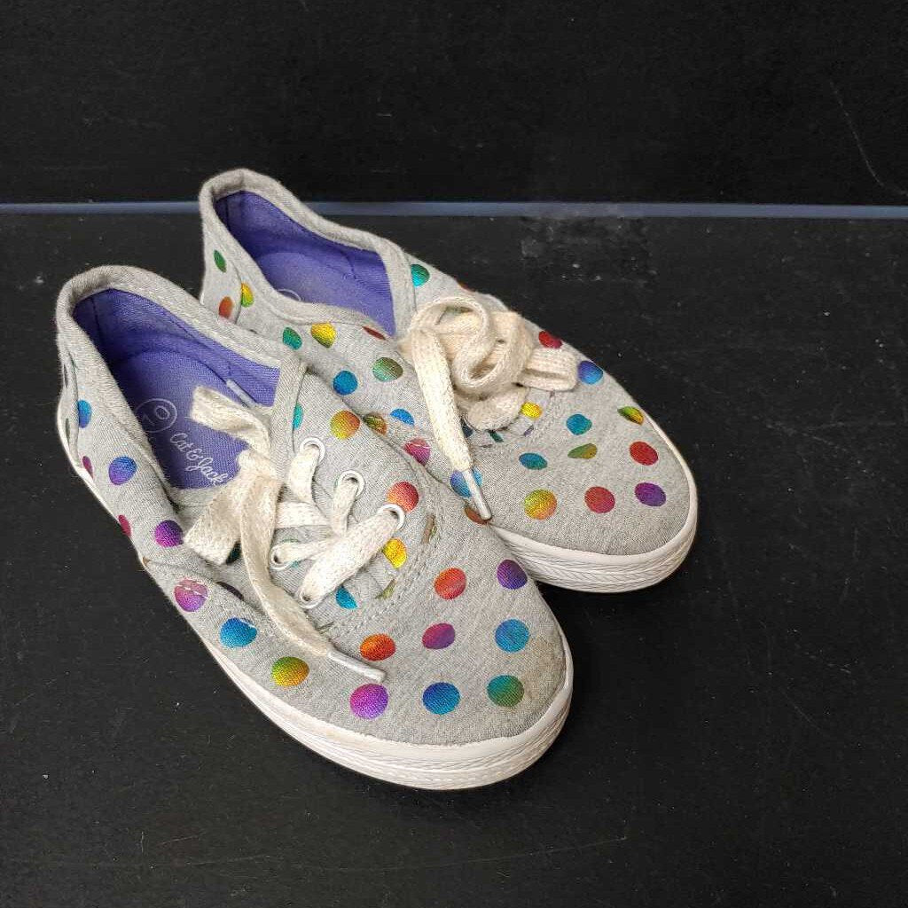 Girls polka dot slip on sneakers