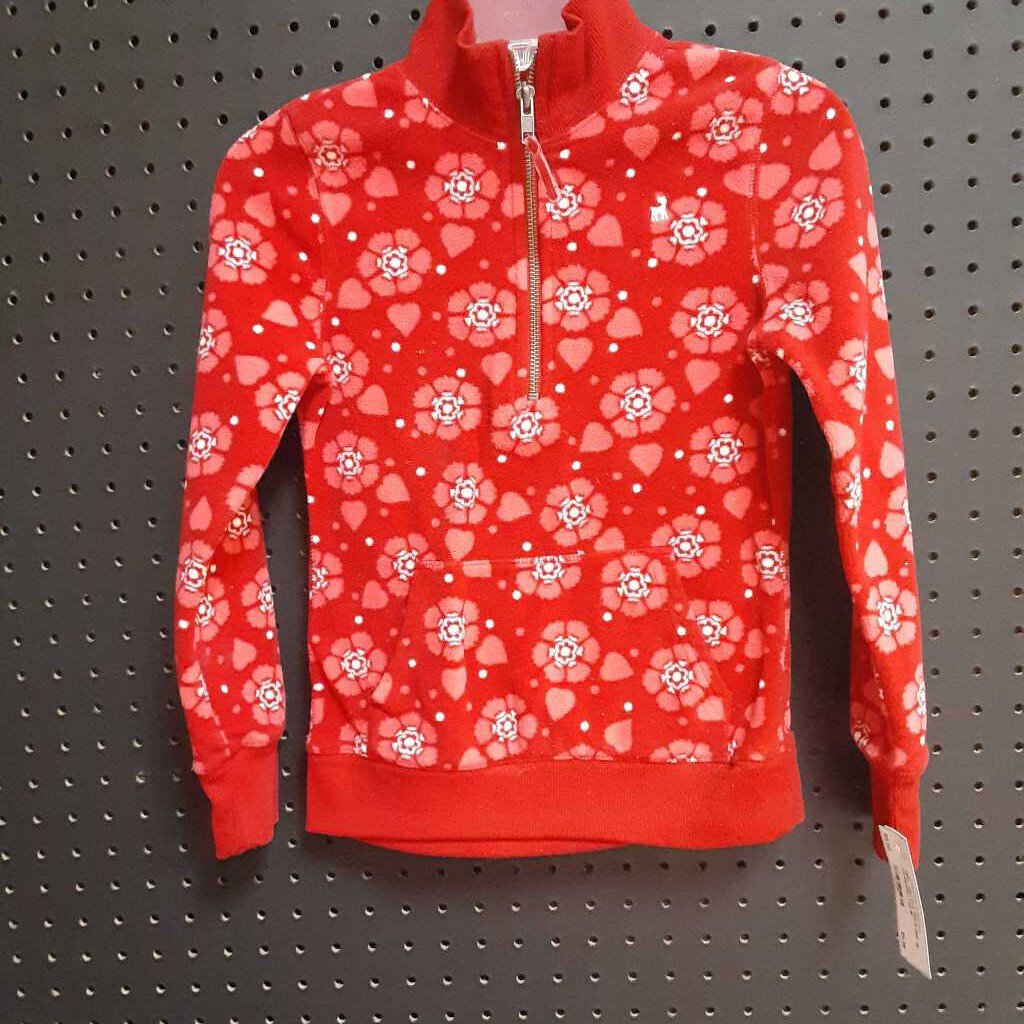 Floral half zip sweatshirt