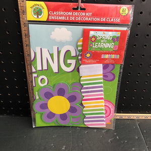"Spring into learning" classroom decor kit