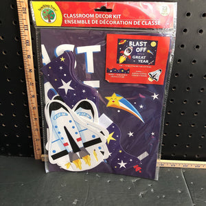"Blast off into a great year" classroom decor