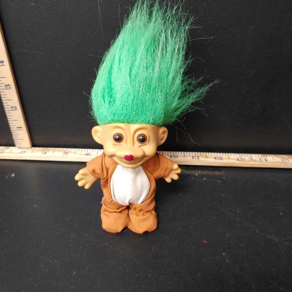 Vinatge Trolls doll w/brown outfit