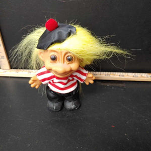 Vintage Trolls doll w/striped outfit