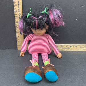 plush striped baby doll