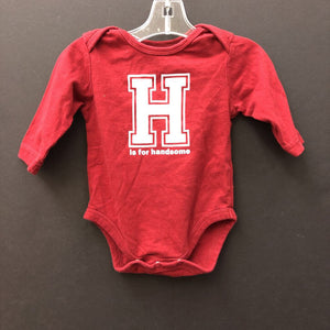 "H is for handsome" onesie