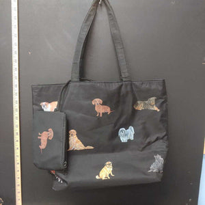Dog print handbag w/wallet