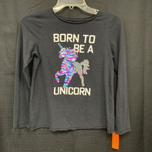 Load image into Gallery viewer, &quot;Born to be a unicorn&quot; sequin top
