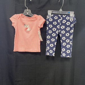 2pc stripe/flower outfit