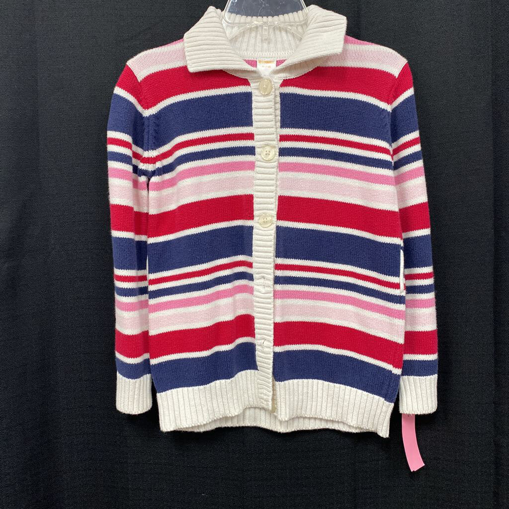 Stripe button sweater