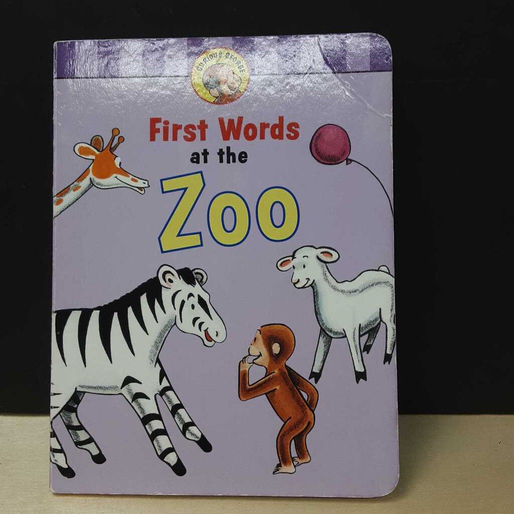 First Words at the Zoo (Curious George) -board