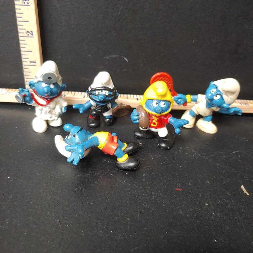 5 pk smurfs Vintage collectables