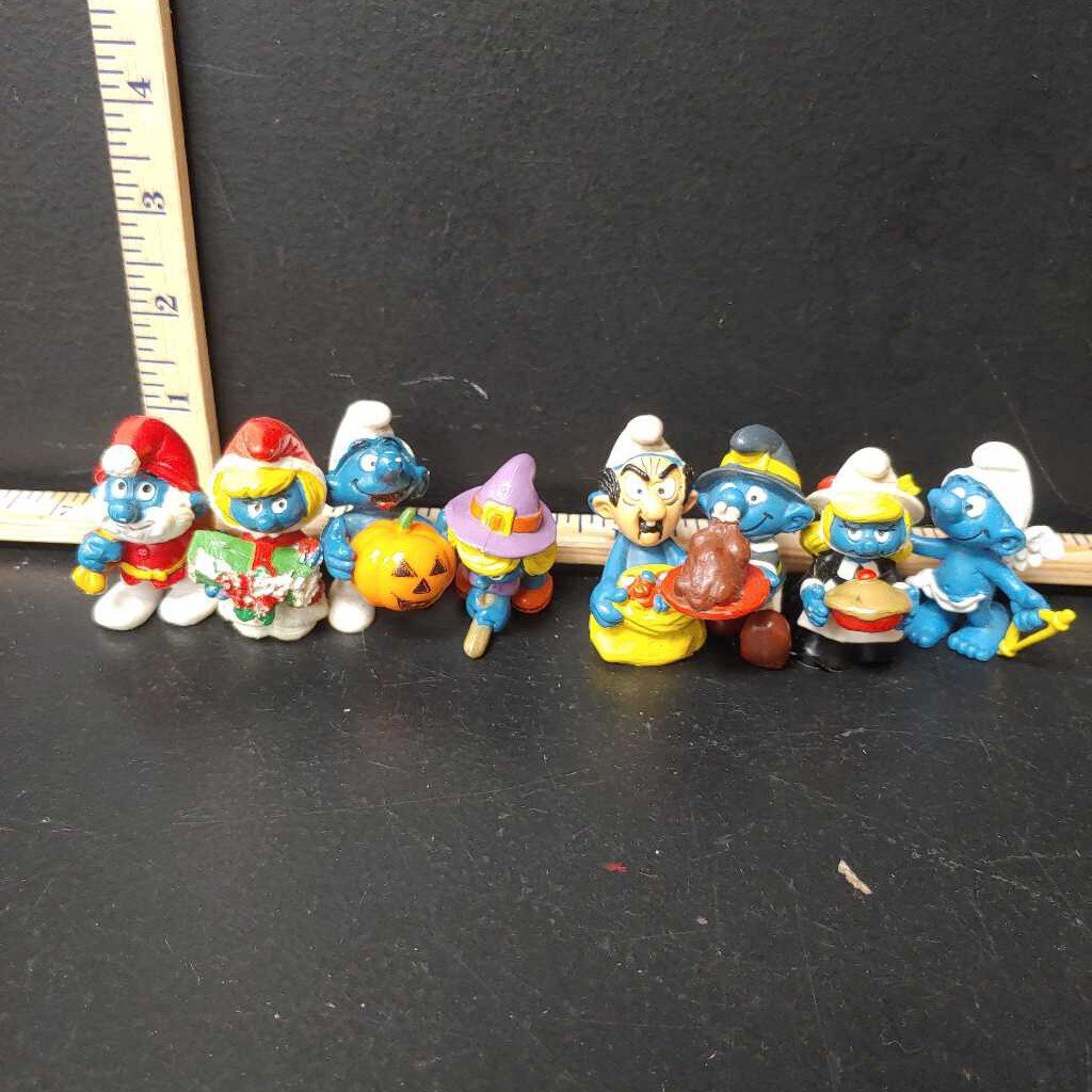 8 pk smurfs Vintage collectables