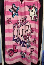 Load image into Gallery viewer, Peace,Love,unicorn blanket
