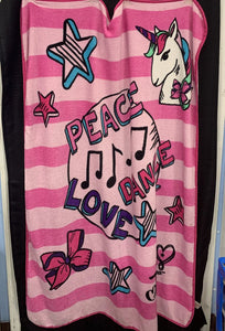 Peace,Love,unicorn blanket
