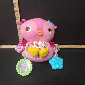 Plush owl teether,rattle,sensory toy