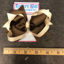 Load image into Gallery viewer, Two tone color hairbow w/ribbon mix clip
